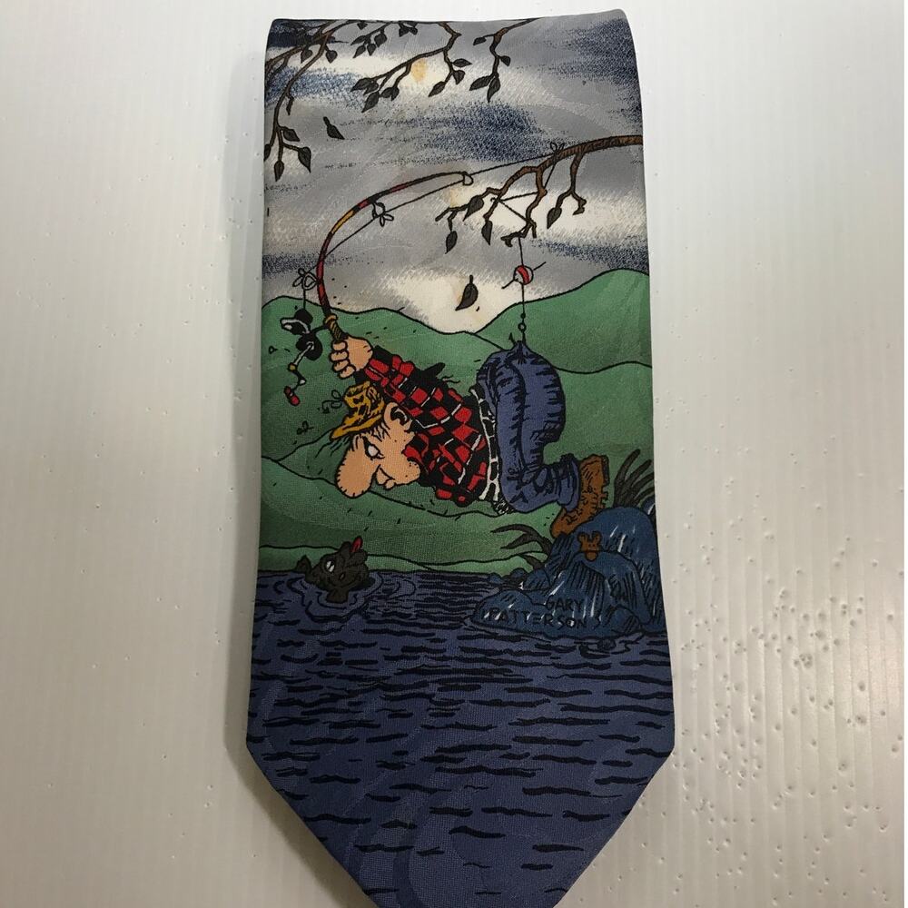 Balancine Gary Patterson Hot Cakes Fishing Wide Classic Necktie 59”